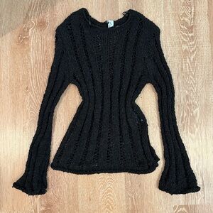 H&M Divided black loose knit avant garde goth sweater 
Size XS